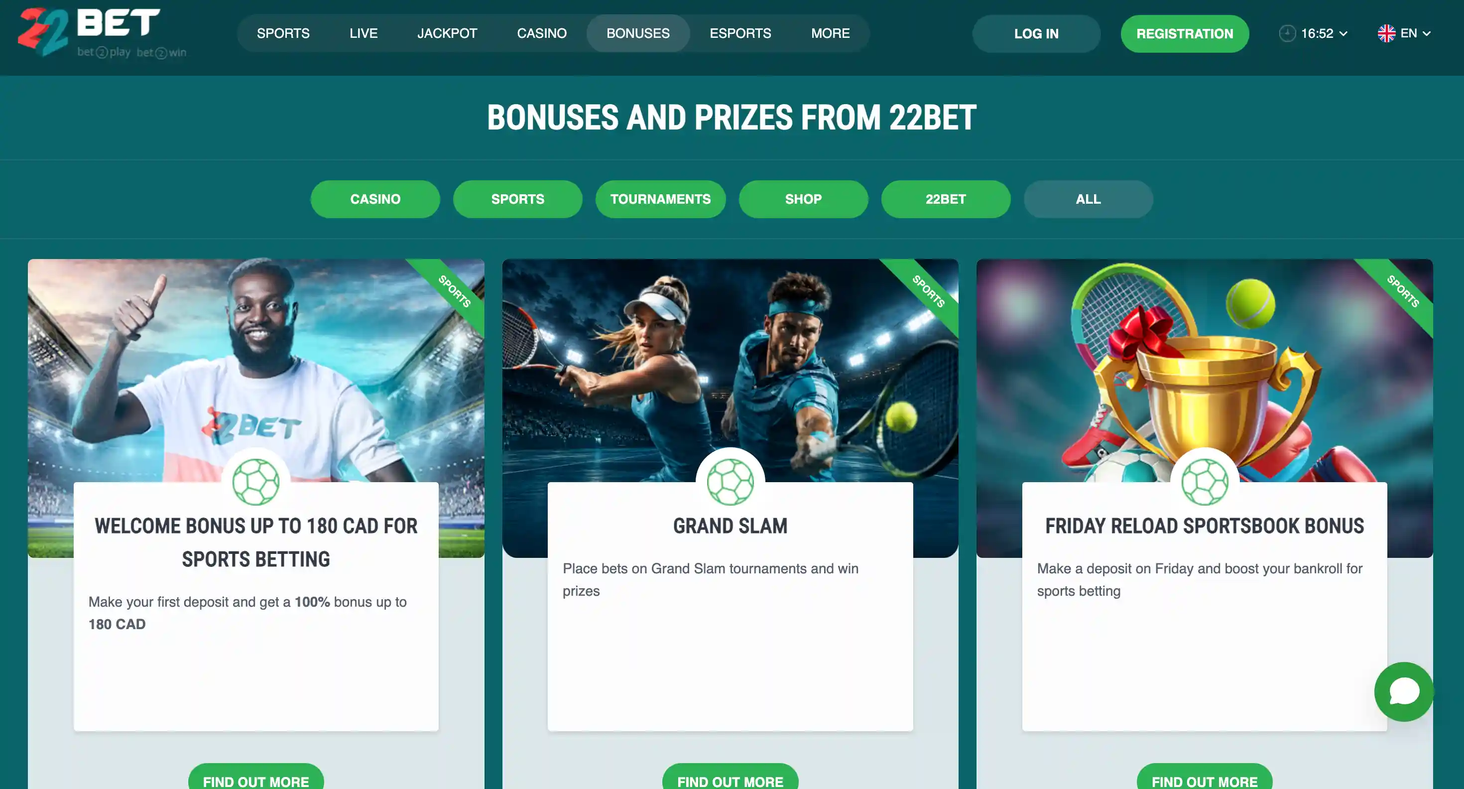 22Bet Bonuses